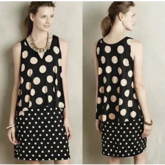 Anthropologie Maeve Polka Dot Shift Dress – XS – Parisian Chic Timeless Elegance - Picture 1 of 8